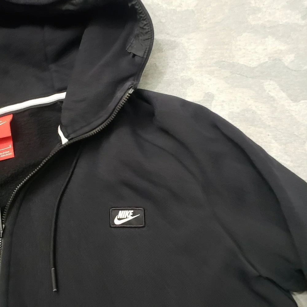 Nike Full Zip Hoodie Mens Large Black Fleece Athletic Sweatshirt Outdoors Gym